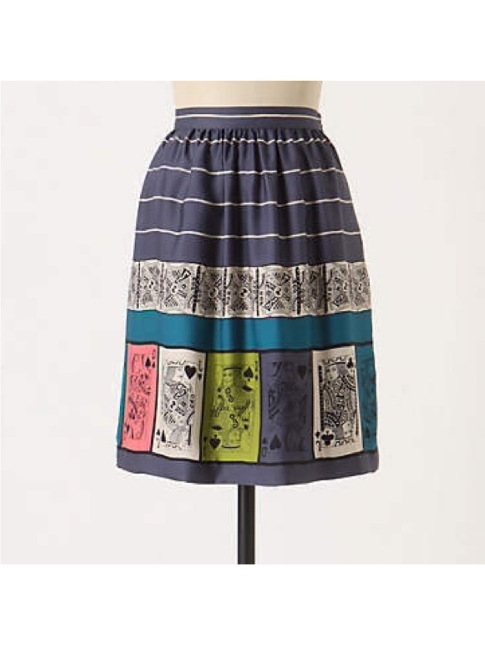 ANTHROPOLOGIE Edme & Esyllte "Pinocle" Whimsy Card Playing Circle Skirt Size 8